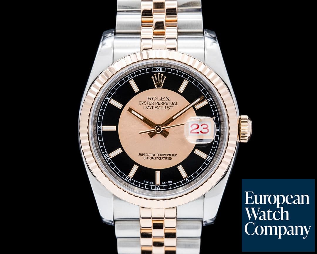 Image of Rolex 116231 Datejust 36 SS / 18K RG Tuxedo Dial