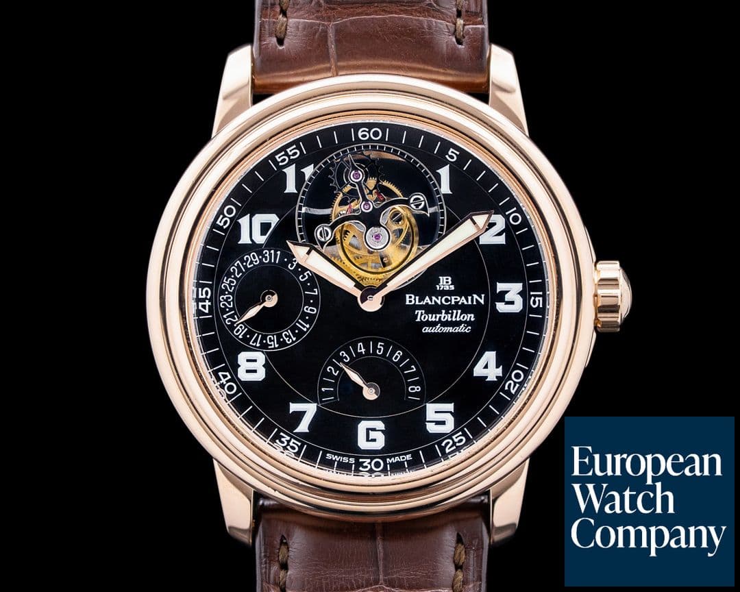 Image of Blancpain 2125 Leman Tourbillon 18K Rose Gold Black Dial
