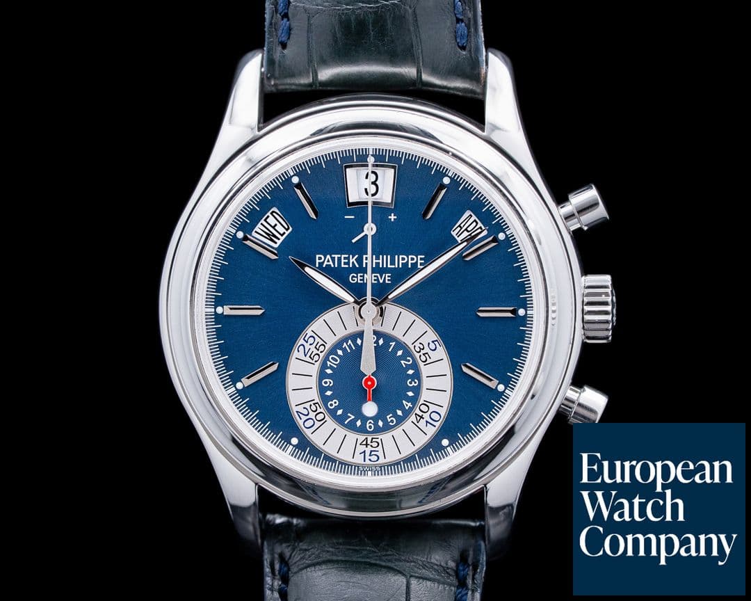 Image of Patek Philippe 5960P Annual Calendar Chronograph Platinum Blue Dial