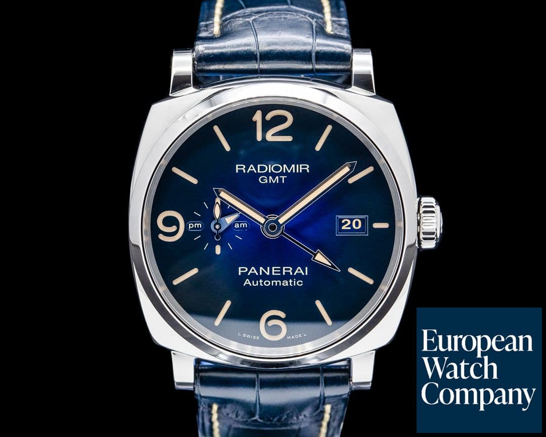 Image of Panerai PAM00945 Radiomir 1940 3 Days GMT SS Blue Dial