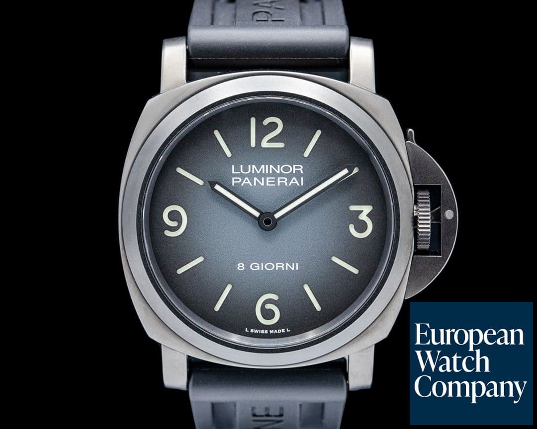 Image of Panerai Luminor Base 8 Giorni Geneva Boutique Titanium DLC Black Dial LE