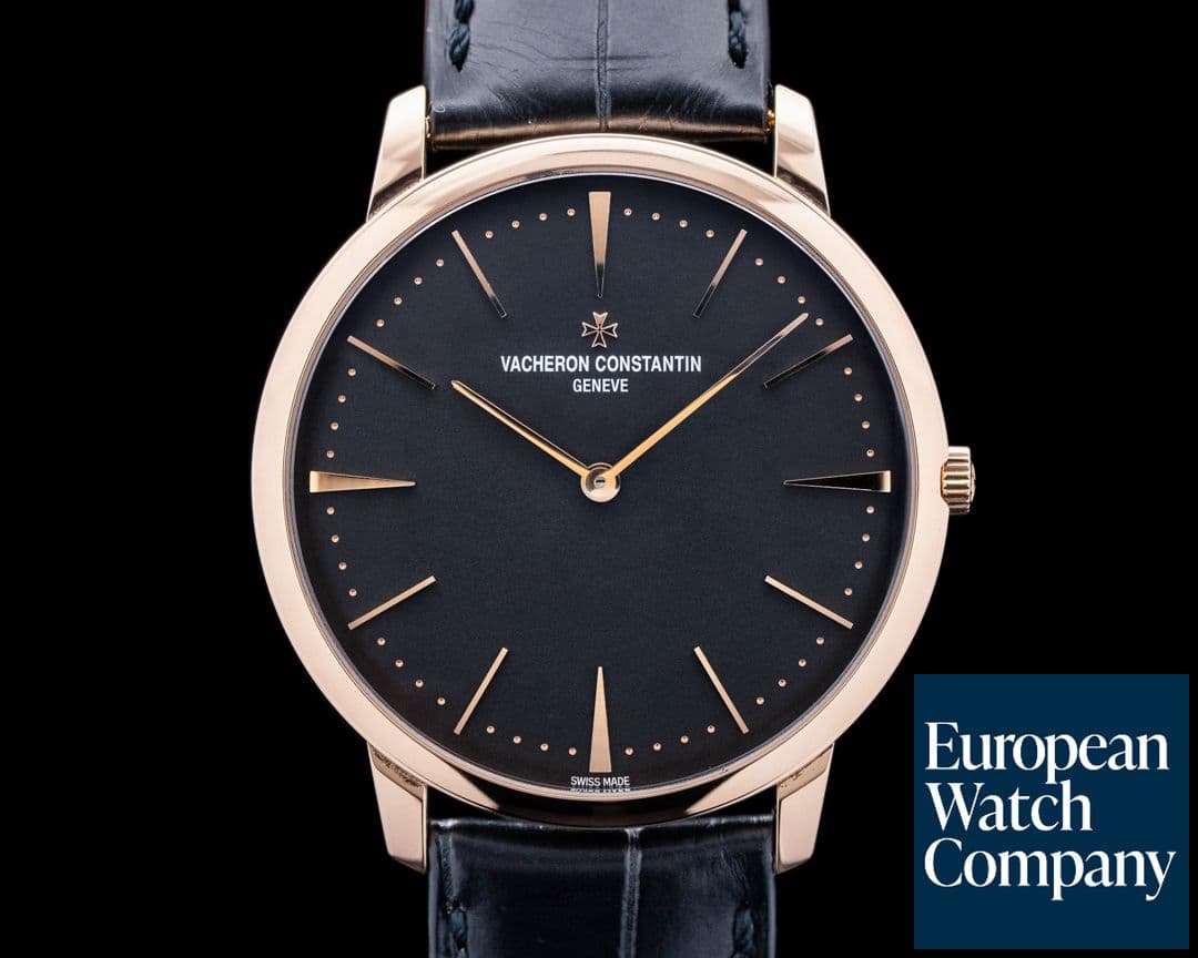 Image of Vacheron Constantin 81180 Patrimony Contemporaine Manual 18K Pink Gold Black Dial