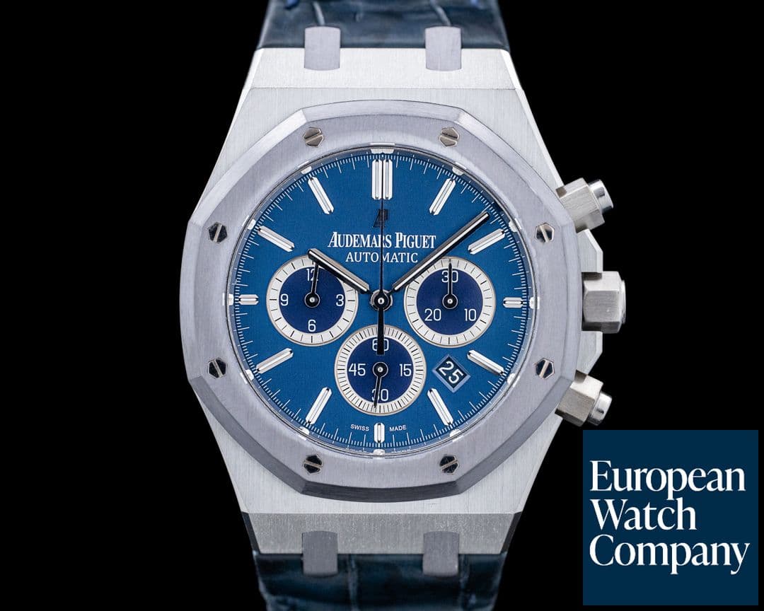 Image of Audemars Piguet 26325PL Royal Oak Chronograph Leo Messi Platinum Blue Dial LIMITED