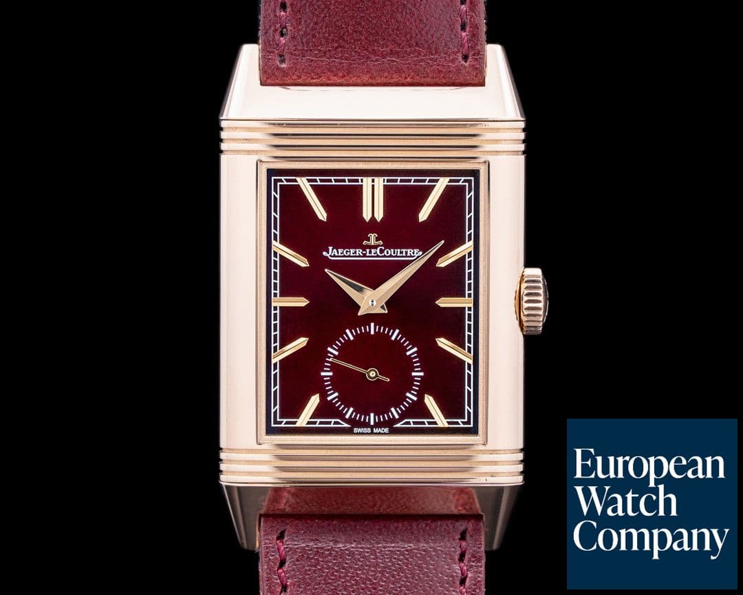 Image of Jaeger LeCoultre Reverso Tribute Monoface Small Seconds 18K RG Burgundy Dial 2025