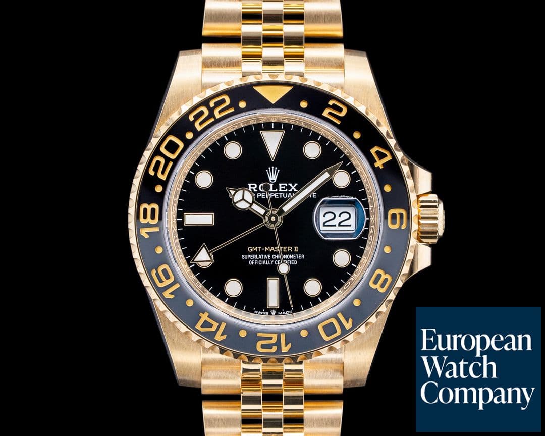 Image of Rolex 126718GRNR GMT-Master II 18K Yellow Gold Black Dial