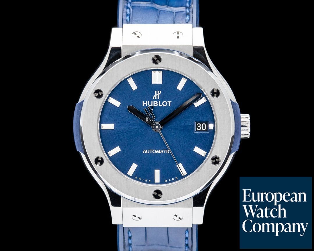 Image of Hublot Classic Fusion 38mm Titanium Blue Dial
