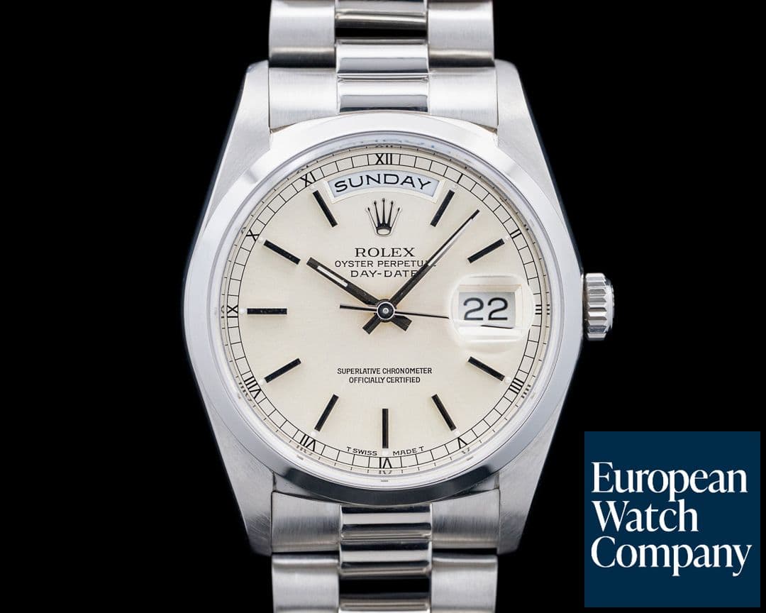 Image of Rolex 18206 DayDate Platinum Silver Dial