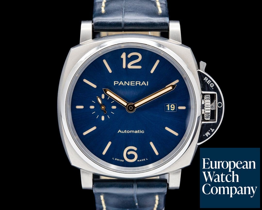 Image of Panerai PAM00927 Luminor Due 42mm Titanium Blue Dial LIMITED