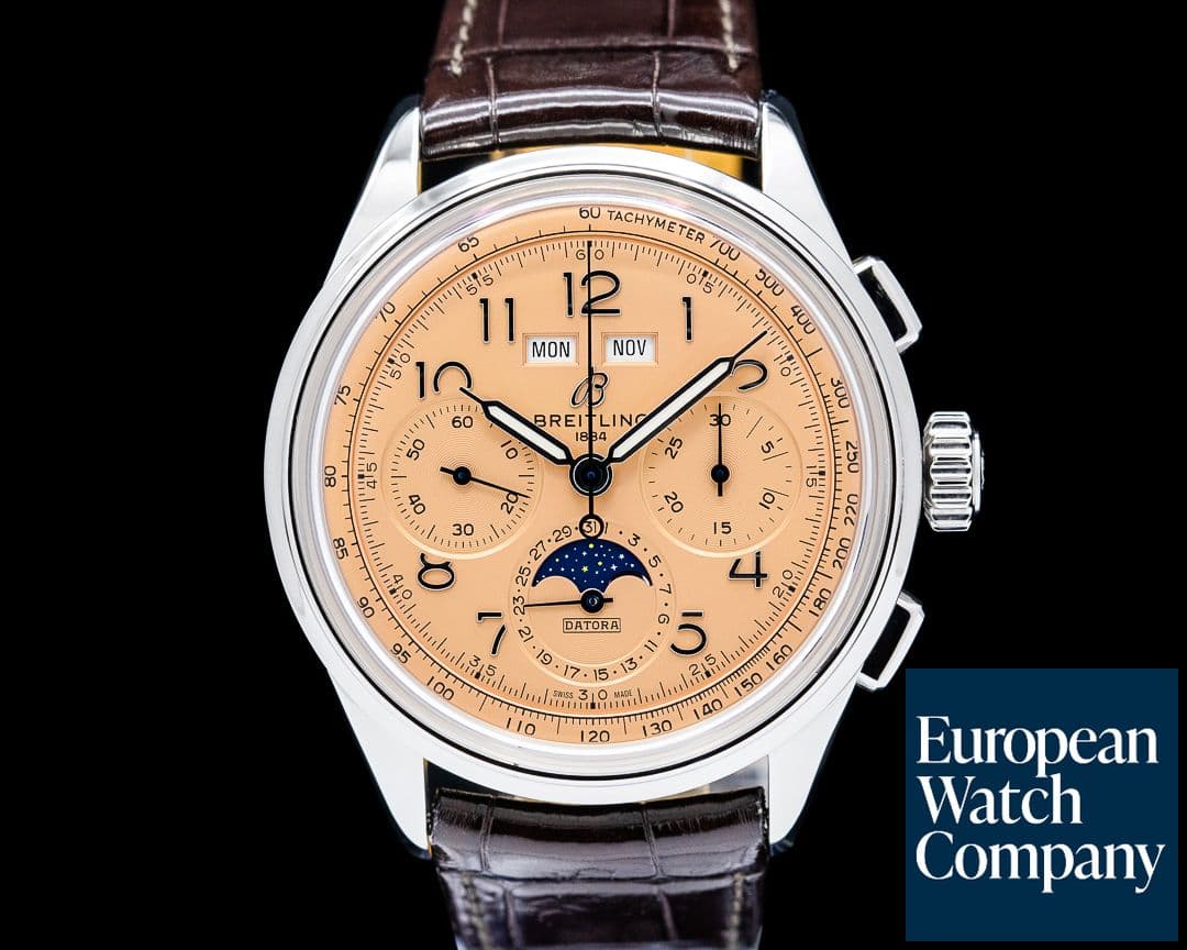 Image of Breitling AB2510201K1P1 Premier B25 Datora 42 SS Salmon Dial