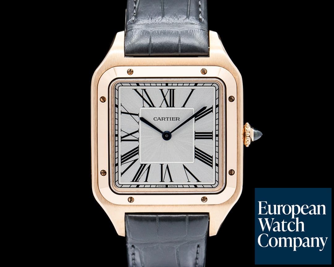 Image of Cartier WGSA0032 Santos-Dumont Extra-Large 18K Rose Gold Silver Dial