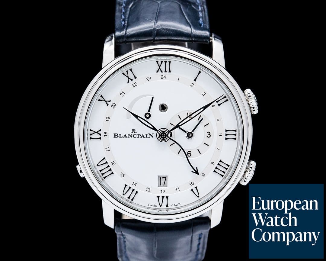 Image of Blancpain 6640 Villeret Reveil GMT SS White Dial
