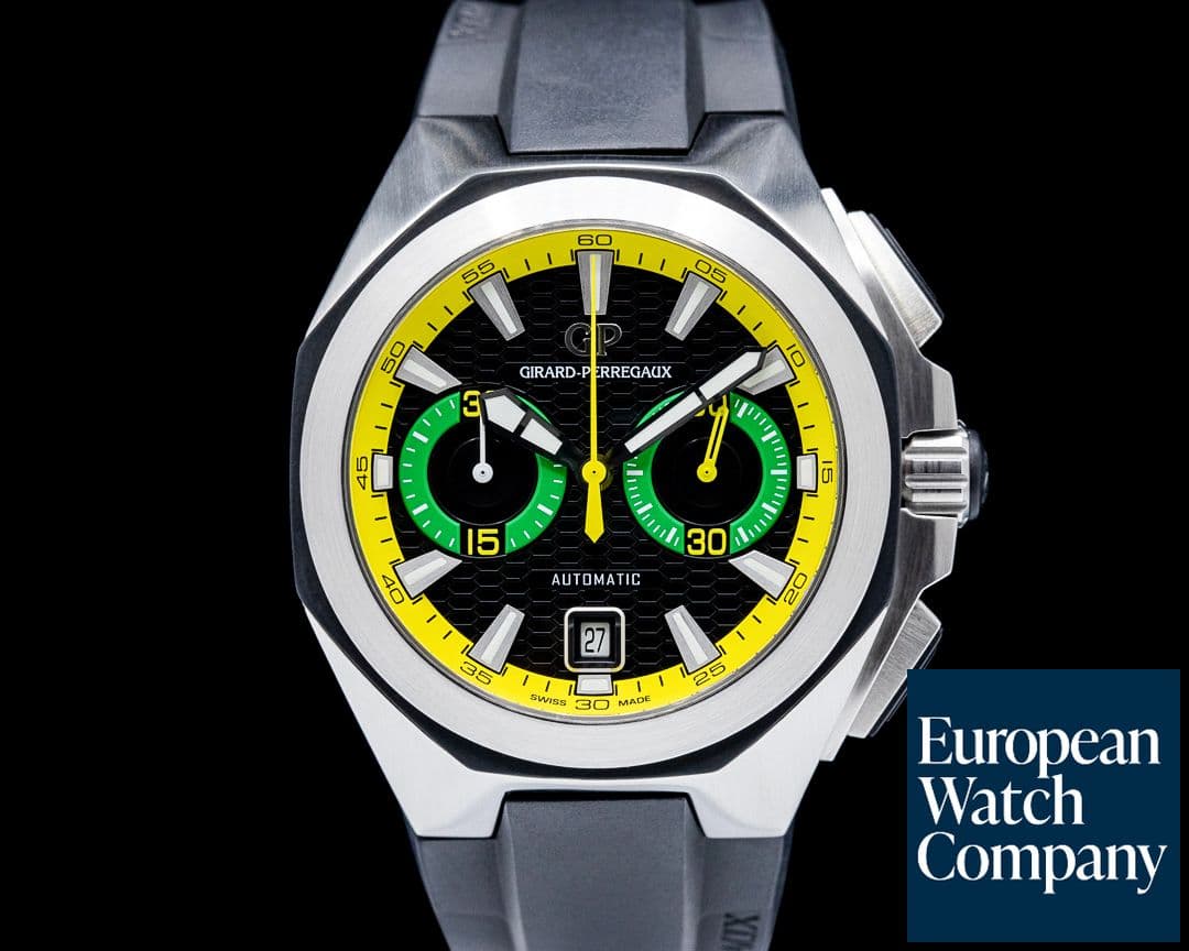 Image of Girard-Perregaux 49970 Chrono Hawk Brazil Edition SS Black Dial LIMITED
