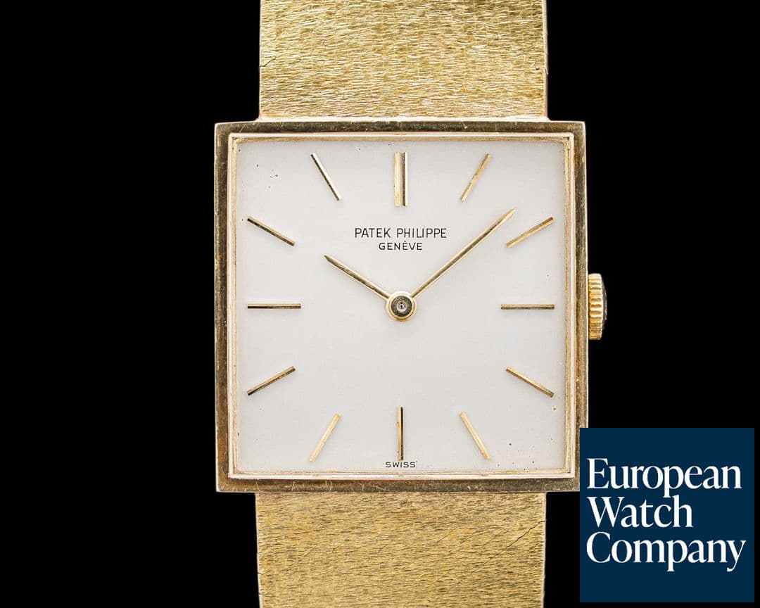 Image of Patek Philippe 3549/1 Geneve Square 18K Yellow Gold Silver Dial