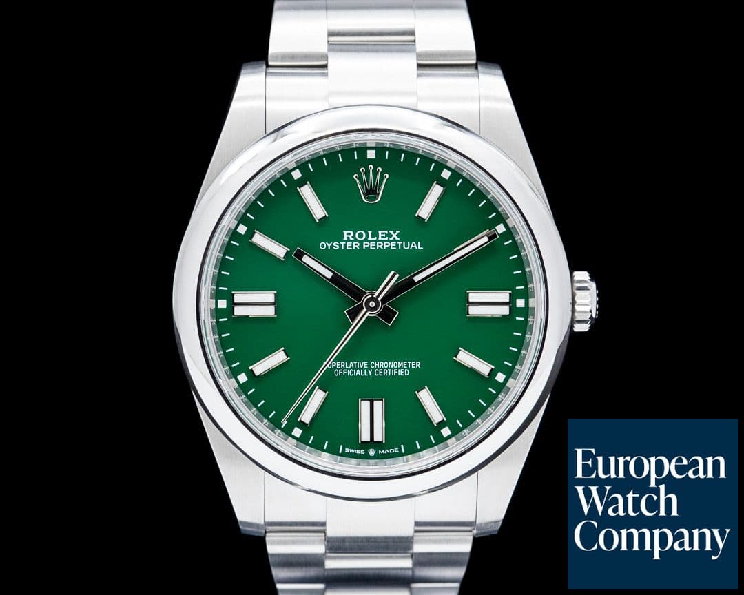 Image of Rolex 124300 Oyster Perpetual SS Green Dial