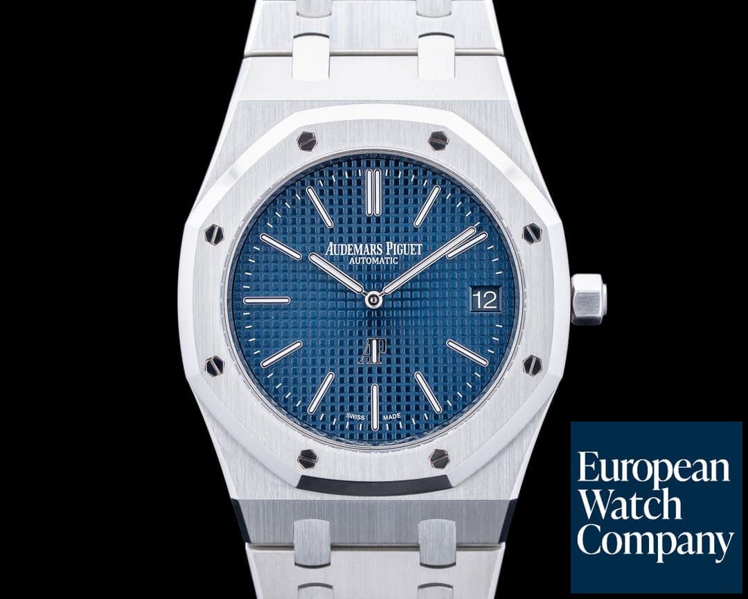 Image of Audemars Piguet 15202ST Royal Oak Jumbo Extra-Thin SS Blue Dial