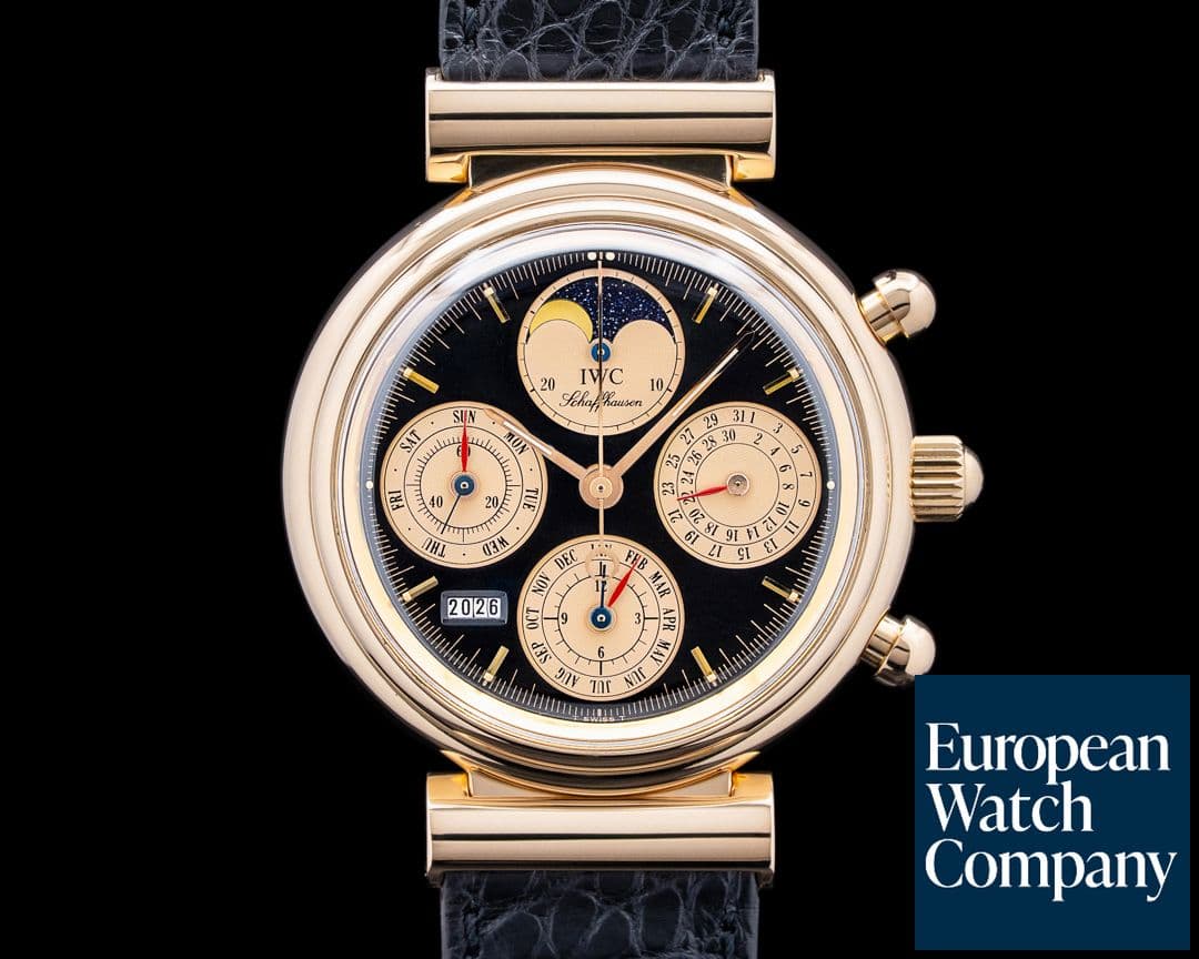 Image of IWC Da Vinci Perpetual Calendar Chronograph 18K Rose Gold Black Dial