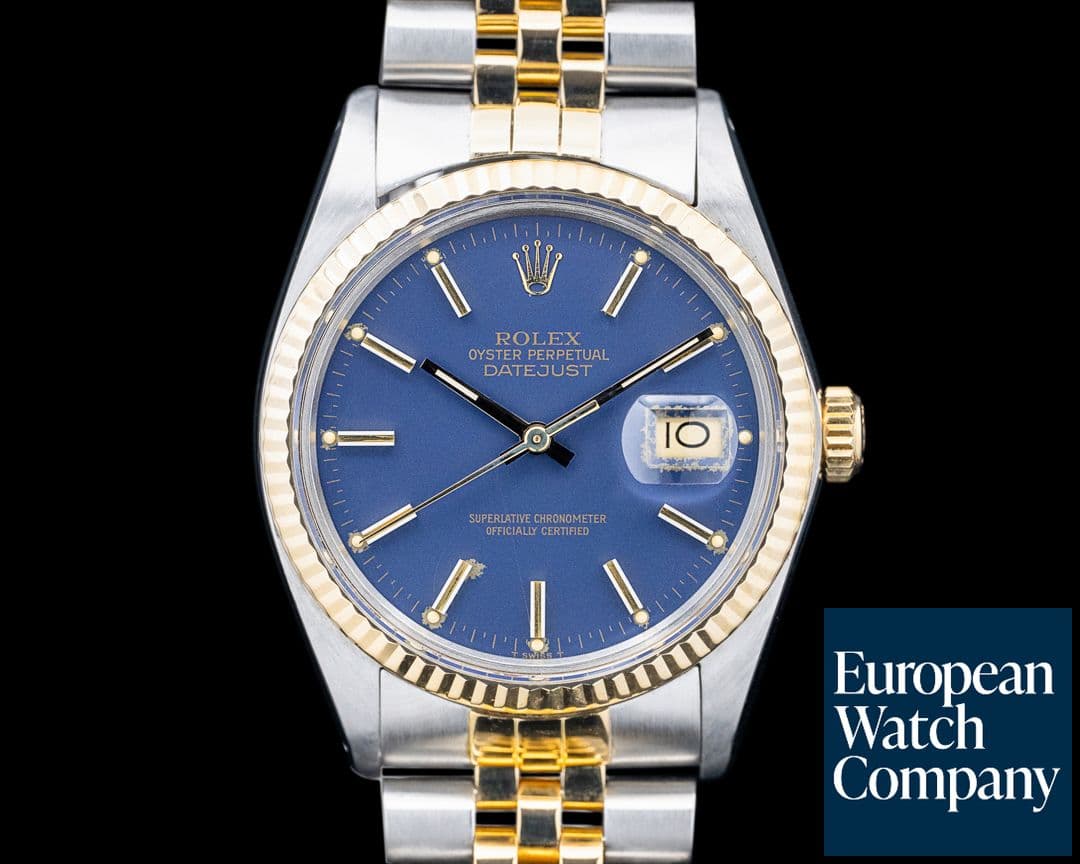 Image of Rolex 16013 Datejust 18K YG / SS Blue Dial Circa. 1986