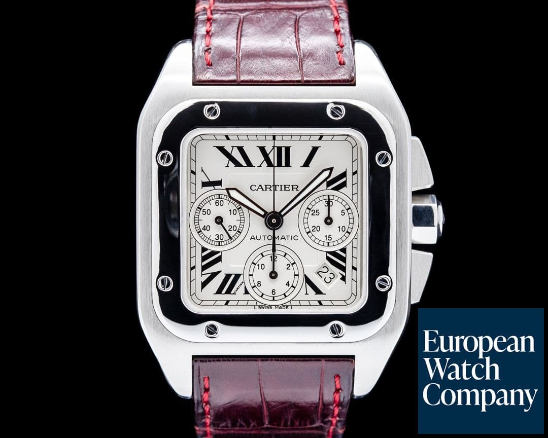 Image of Cartier W20090X8 Santos 100 XL SS Silver Dial