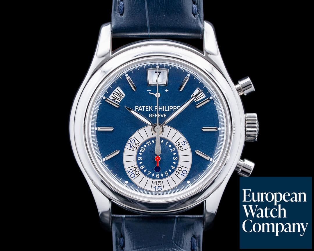 Image of Patek Philippe 5960P Annual Calendar Chronograph Platinum Blue Dial