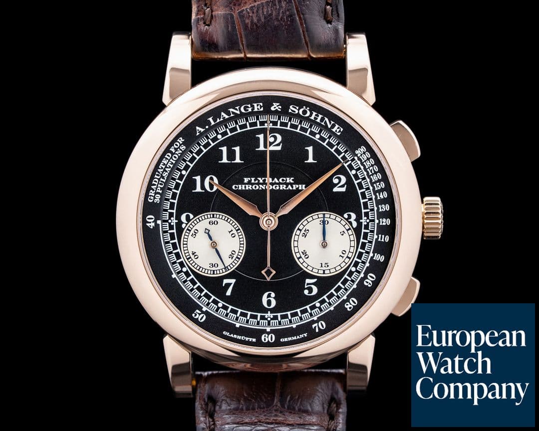 Image of A. Lange and Sohne 401.031 1815 Chronograph 18K Rose Gold Black Dial