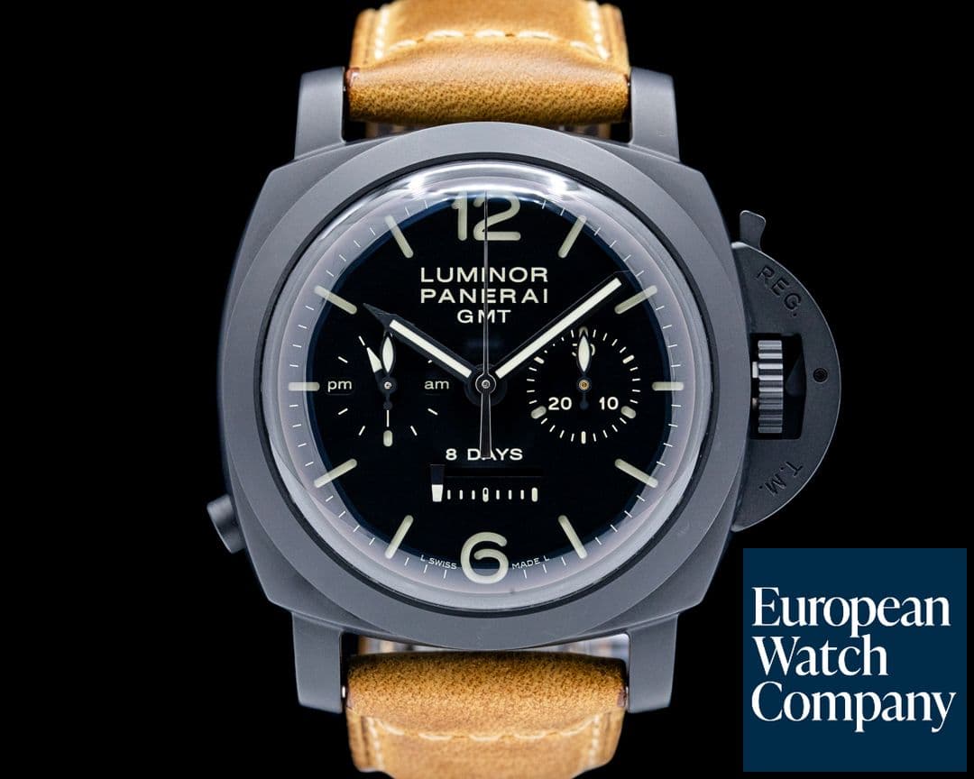 Image of Panerai Luminor 1950 Chrono Monopulsante 8 Days GMT Ceramic Black Dial