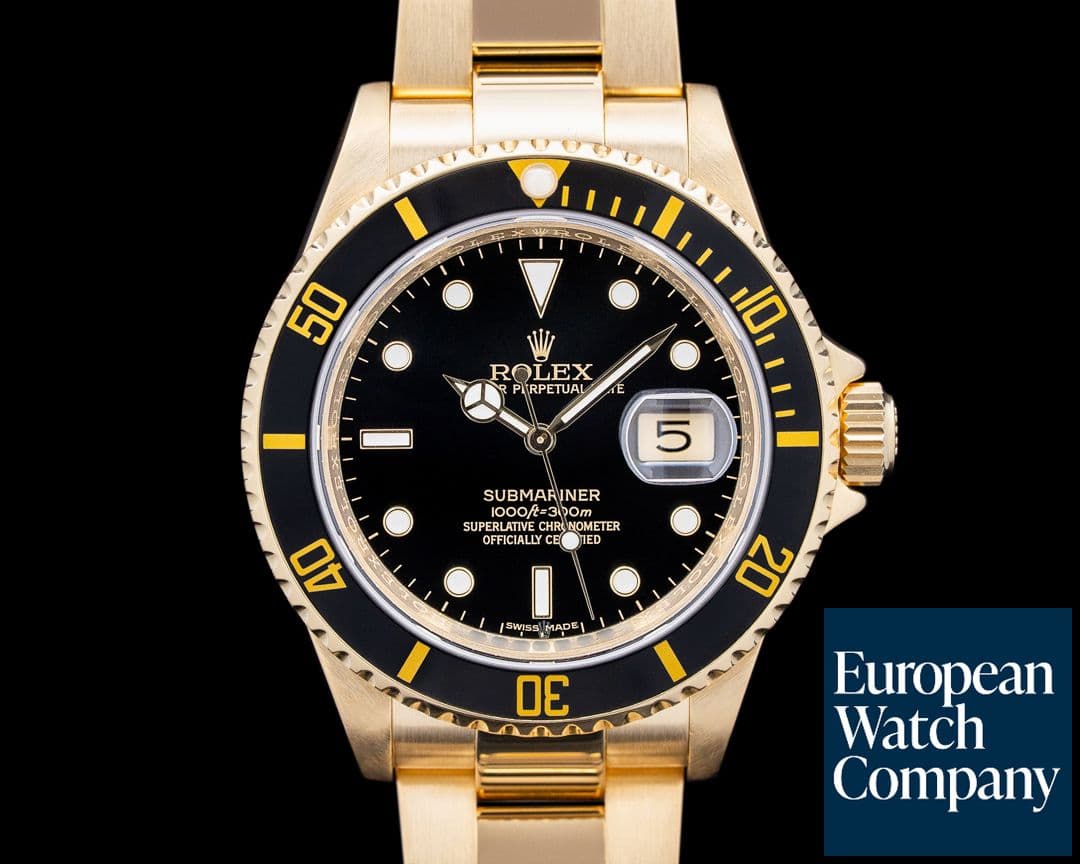 Image of Rolex 16618 Submariner Date 18K Yellow Gold Black Dial Circa. 2006