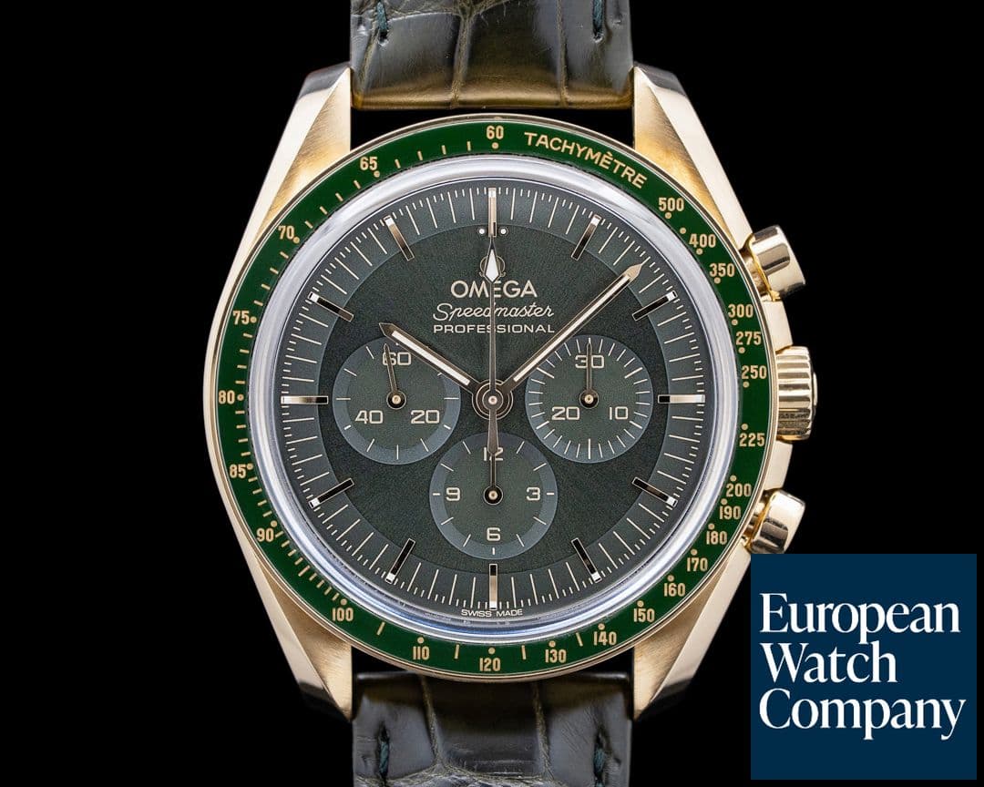Image of Omega Speedmaster Moonwatch Professional 18K Moonshine Gold Green Dial