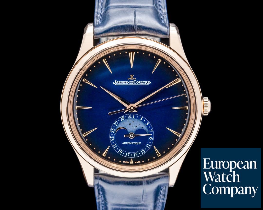 Image of Jaeger LeCoultre Q1362580 Master Ultra Thin Moon 18K Rose Gold Blue Dial