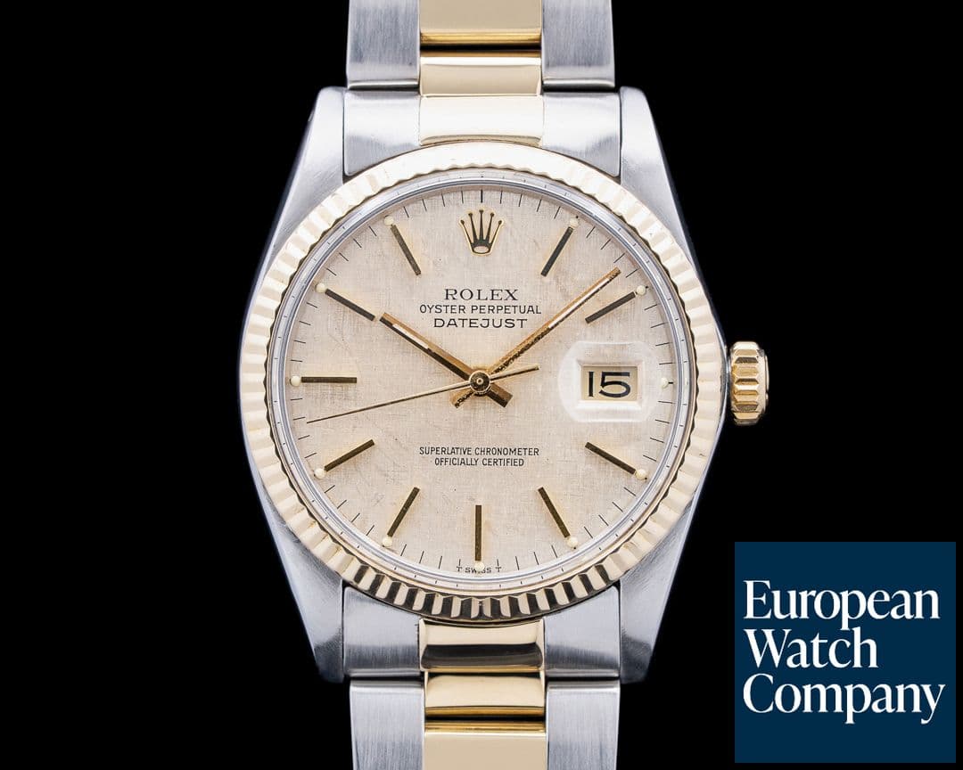 Image of Rolex 16013 Datejust 18K YG / SS Fluted Linen Champagne Dial Circa. 1981
