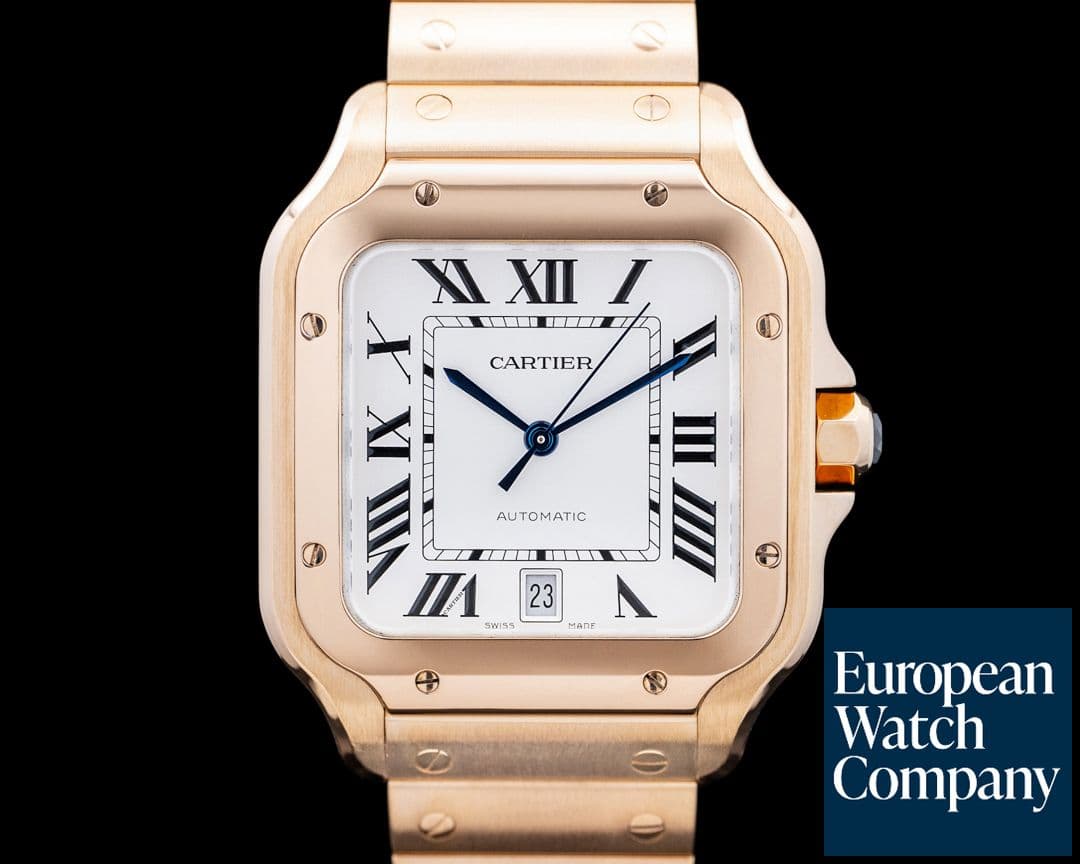 Image of Cartier WGSA0018 Santos de Cartier 18K Rose Gold Silver Dial 2025