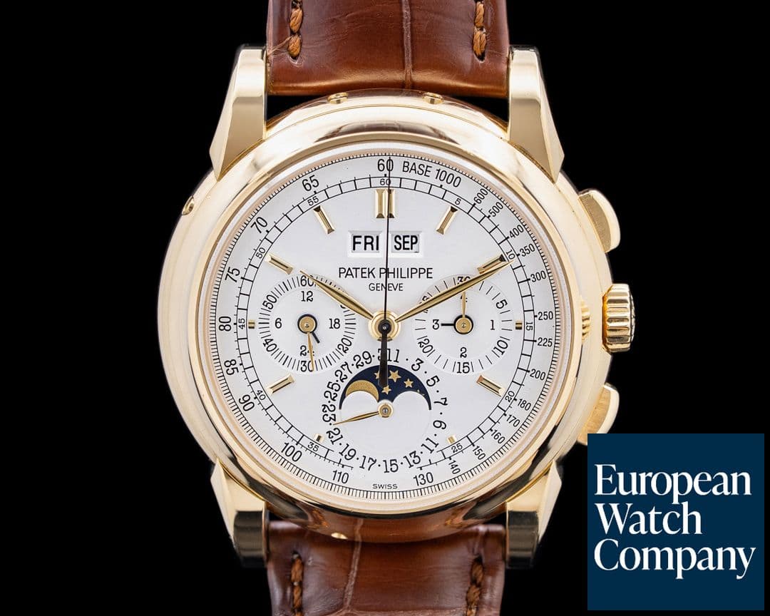 Image of Patek Philippe 5970J Perpetual Calendar Chronograph 18K Yellow Gold Silver Dial