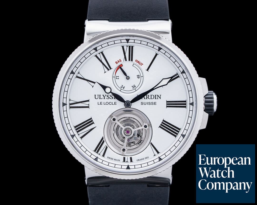 Image of Ulysse Nardin 1283181/E0 Marine Tourbillon SS White Enamel Dial
