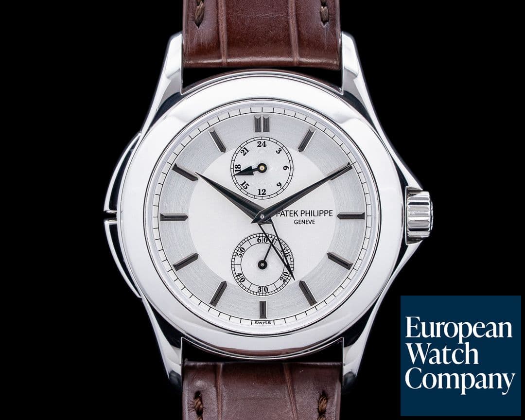 Image of Patek Philippe 5134P Calatrava Travel Time Platinum Silver Dial