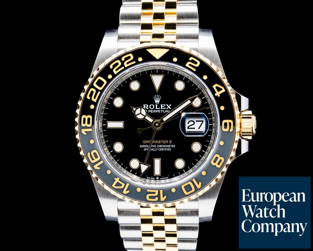 Image of Rolex 126713GRNR GMT Master II SS / 18K Yellow Gold Black Dial