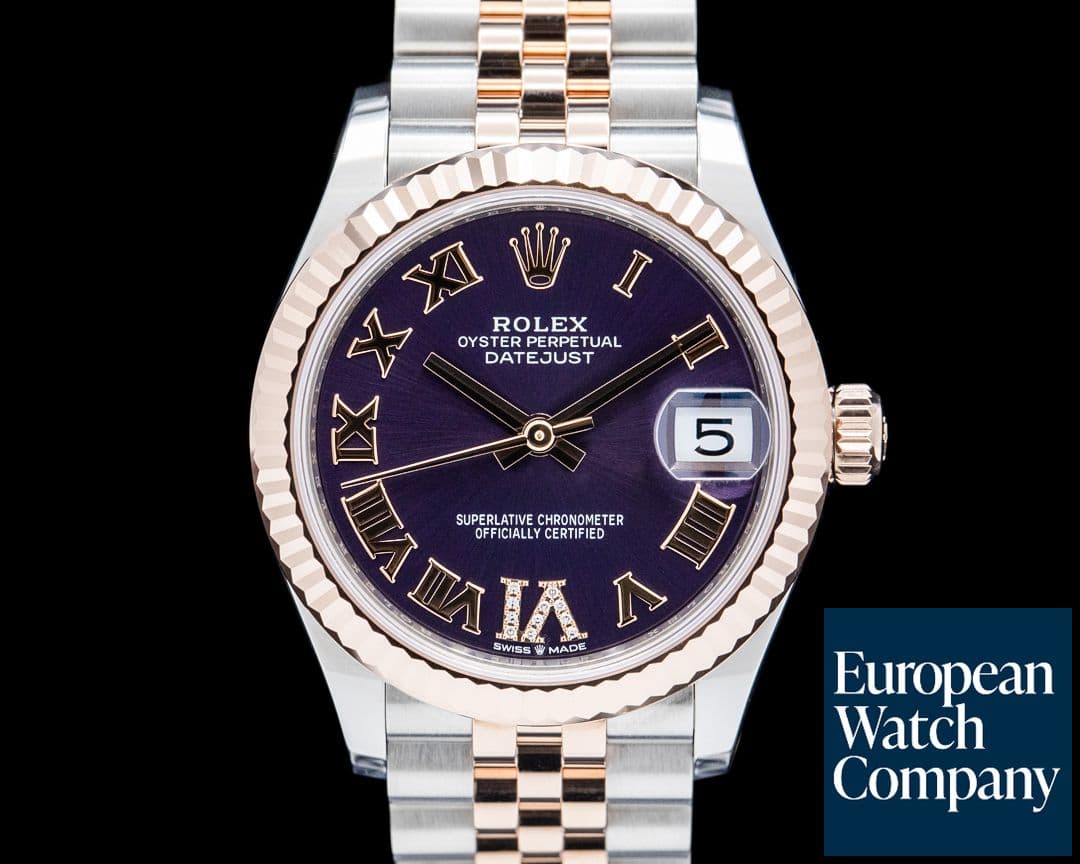Image of Rolex 278271 Datejust Jubilee 31 SS / 18K RG Purple Roman Dial 2025
