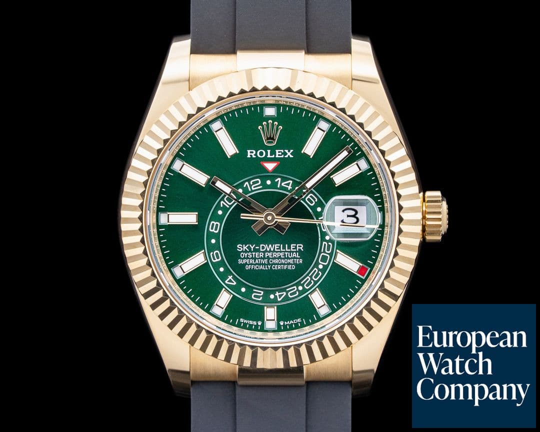Image of Rolex 336238 Sky-Dweller 18K Yellow Gold Green Dial 2025