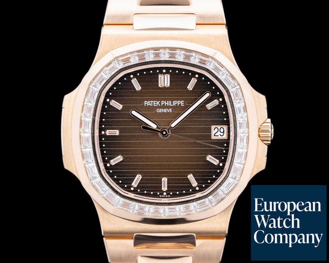 Image of Patek Philippe 5723/1R-010 Nautilus 18K Rose Gold Diamonds Brown Sunburst Dial