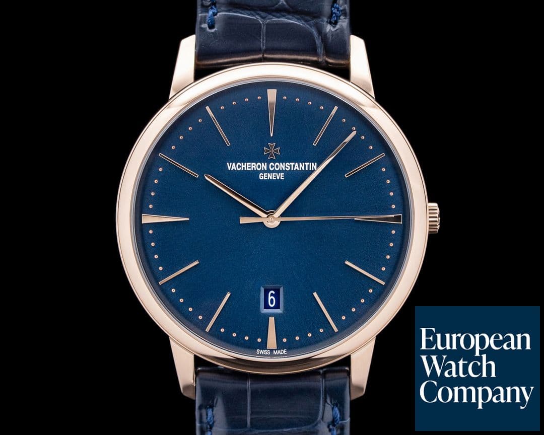 Image of Vacheron Constantin 85180/000R Patrimony 18K Rose Gold Midnight Blue Dial