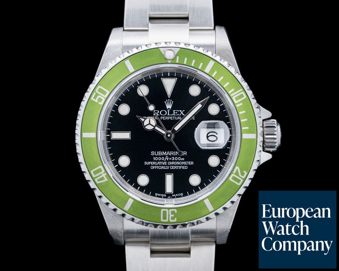 Image of Rolex 16610LV Kermit Submariner Date SS Black Dial Circa. 2003