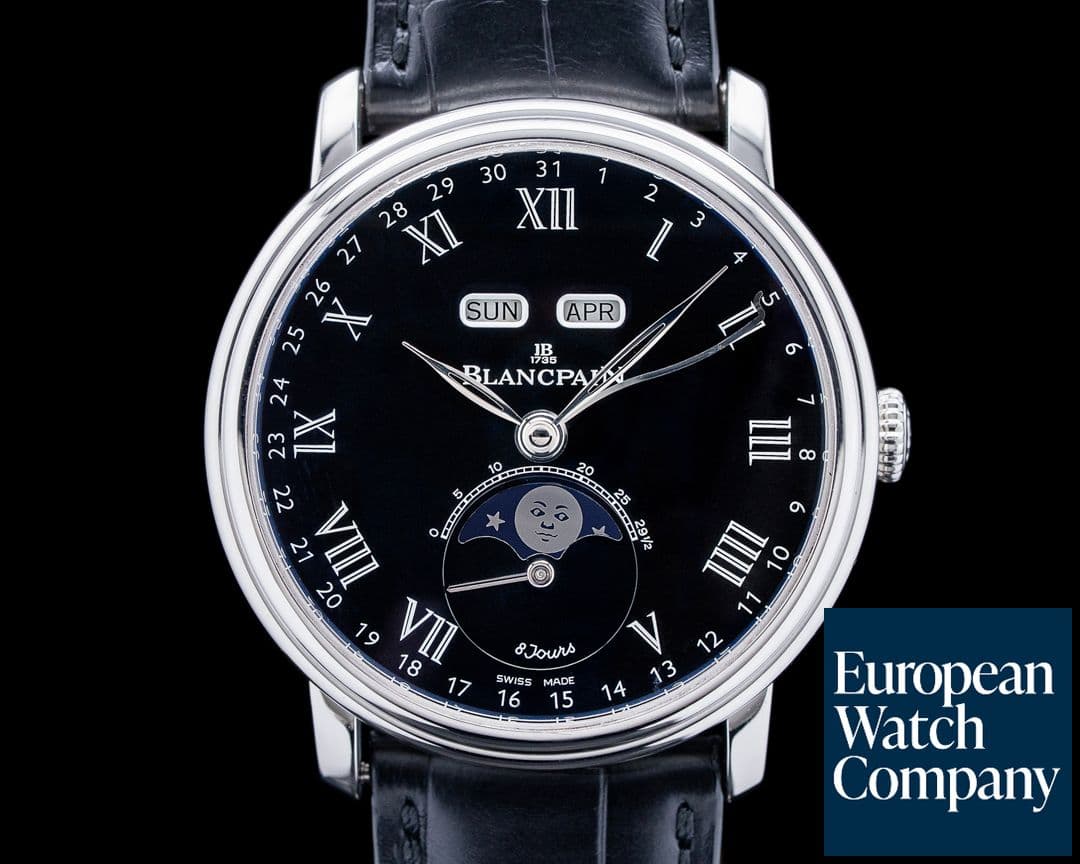 Image of Blancpain Villeret Quantieme Complet 8 Jours Platinum Black Dial LIMITED