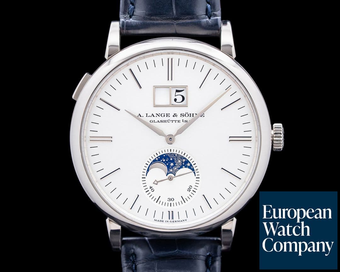 Image of A. Lange and Sohne 384.026 Saxonia Moon Phase 18K White Gold Silver Dial