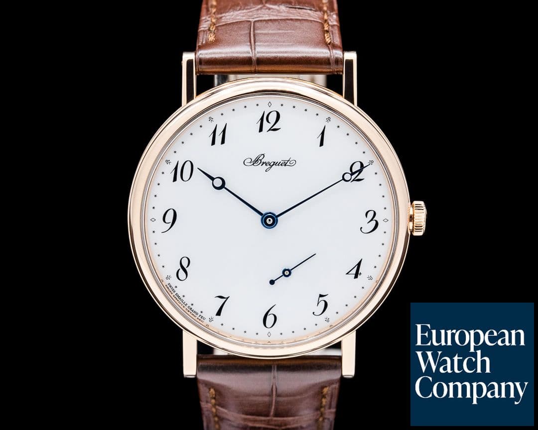 Image of Breguet 7147BR Classique 18K Rose Gold White Grand Feu Enamel Dial