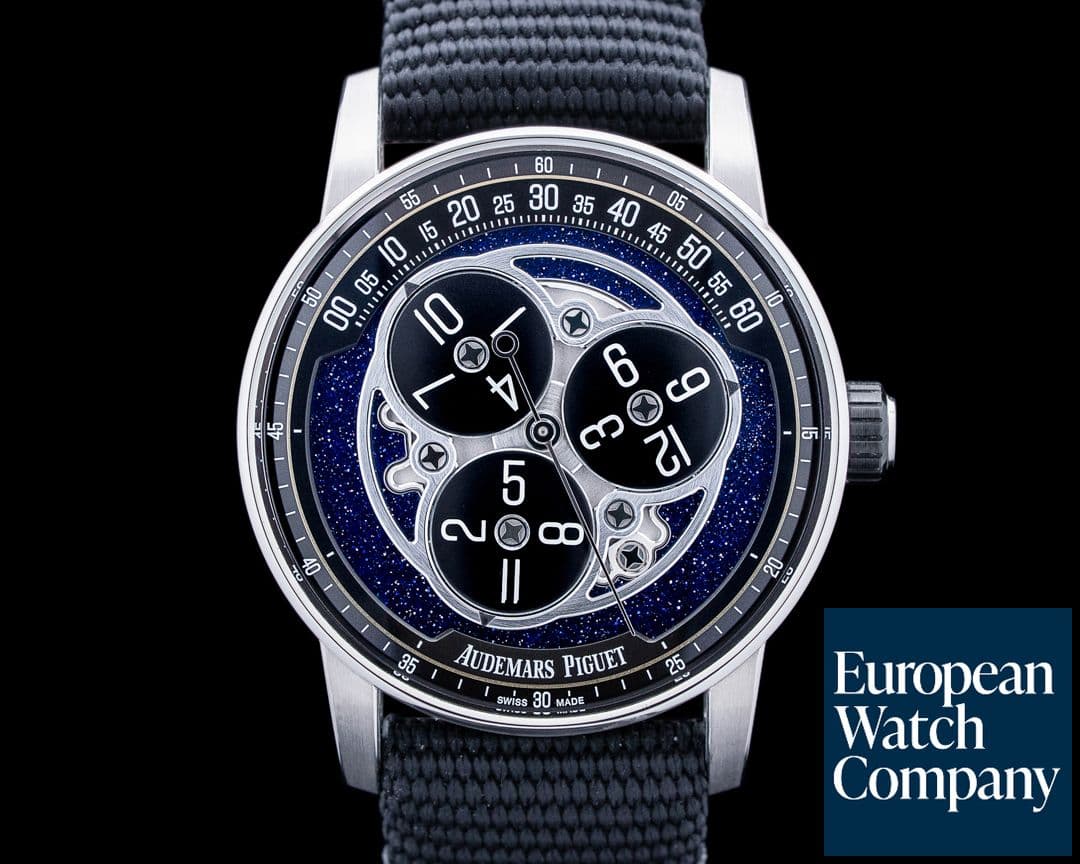 Image of Audemars Piguet 15212NB Code 11:59 Starwheel 18K White Gold Blue Aventurine Dial