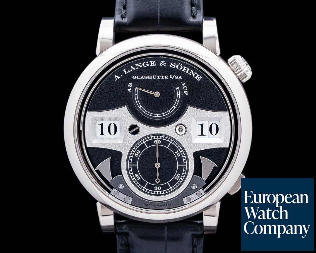 Image of A. Lange and Sohne 145.029F Zeitwerk Striking Time 18K White Gold Black Dial