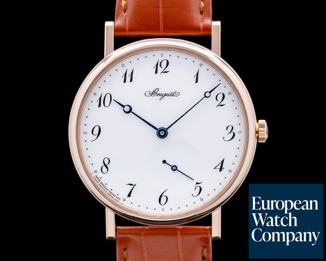 Image of Breguet 7147BR Classique 18K Rose Gold White Grand Feu Enamel Dial