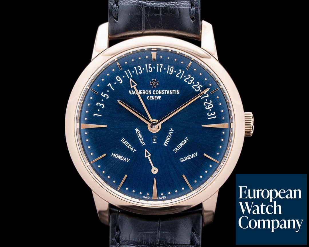 Image of Vacheron Constantin 4000U Patrimony Retrograde Day-Date 18K Rose Gold Blue Dial