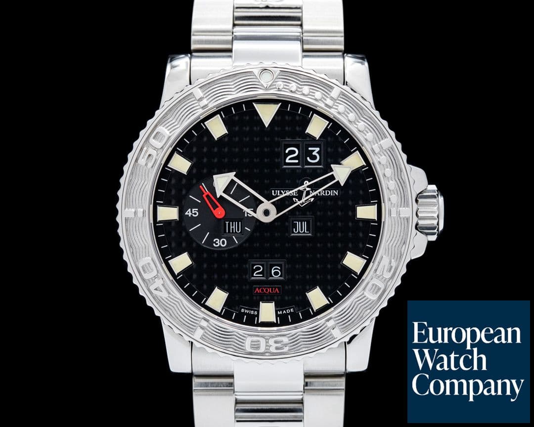 Image of Ulysse Nardin 333-55-7/92 Marine Acqua Perpetual SS Black Dial