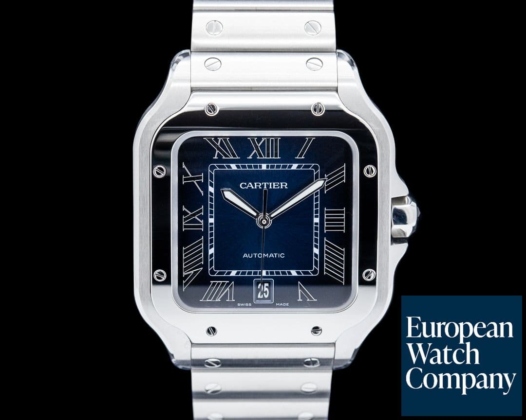 Image of Cartier WSSA0030 Santos de Cartier Large SS Blue Dial