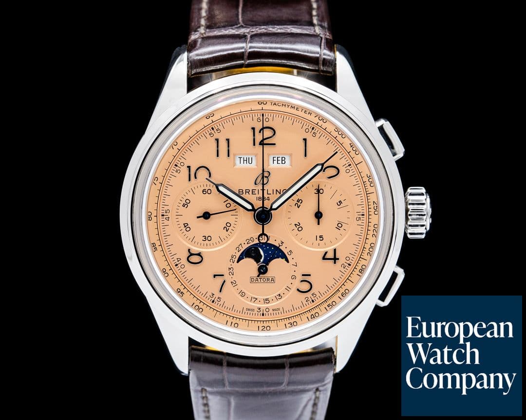 Image of Breitling AB2510 Premier B25 Datora 42MM SS Salmon Dial