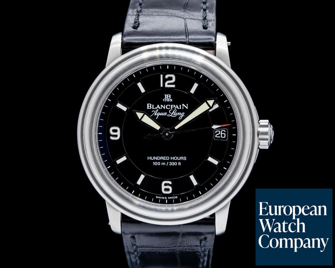 Image of Blancpain 2100 Leman Aqua Lung Ultra Slim Automatic SS Black Dial LIMITED